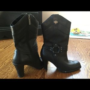 Harley Davidson high rise heeled boots